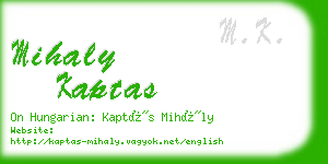 mihaly kaptas business card